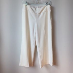 WHBM Ivory White Wide Leg Cropped Pants
